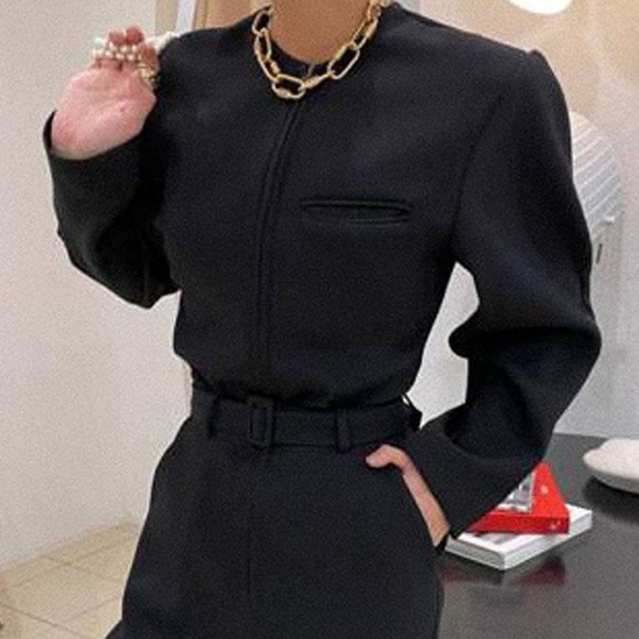The Frankie Shop Pants - Frankie Shop Laurel Wide Leg Zip Up Belted Jumpsuit Large